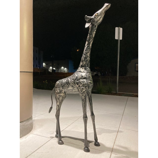 Modern Abstract Yearling Giraffe Patchwork Metal Sculpture For Sale - Image 13 of 13