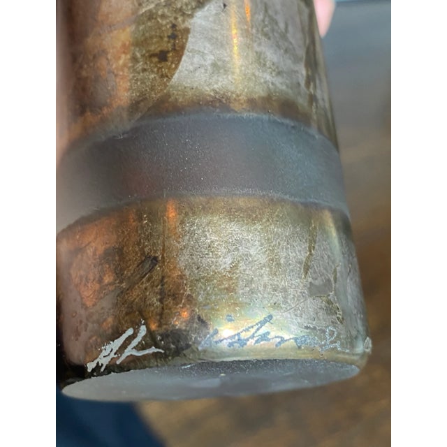 1990's Contemporary Glass Bud Vase With Gold Leaf For Sale - Image 4 of 8