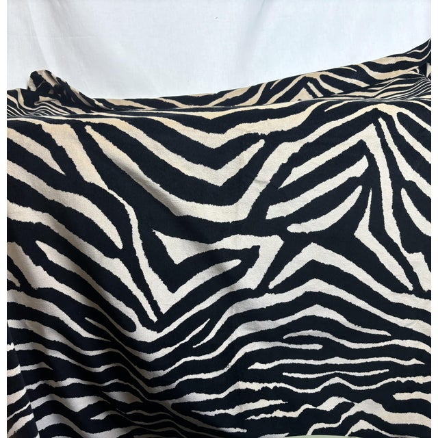 Black Clarence House Italian Silk Velvet Zebra Textile For Sale - Image 8 of 8