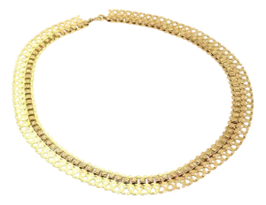 Fancy Open Floral Drape 18k Yellow Gold Necklace