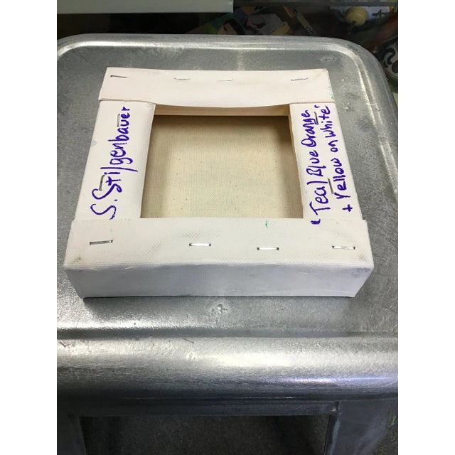 Acrylic on 6” by 1.5 by 6” Stretched Canvas. Artist signed on the back side with S. Stilgenbauer (CA Artist Stephen...