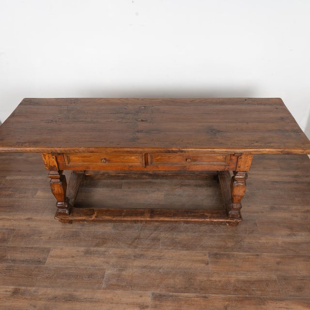 18th Century Baroque Oak Library Table Console, Denmark For Sale - Image 4 of 12