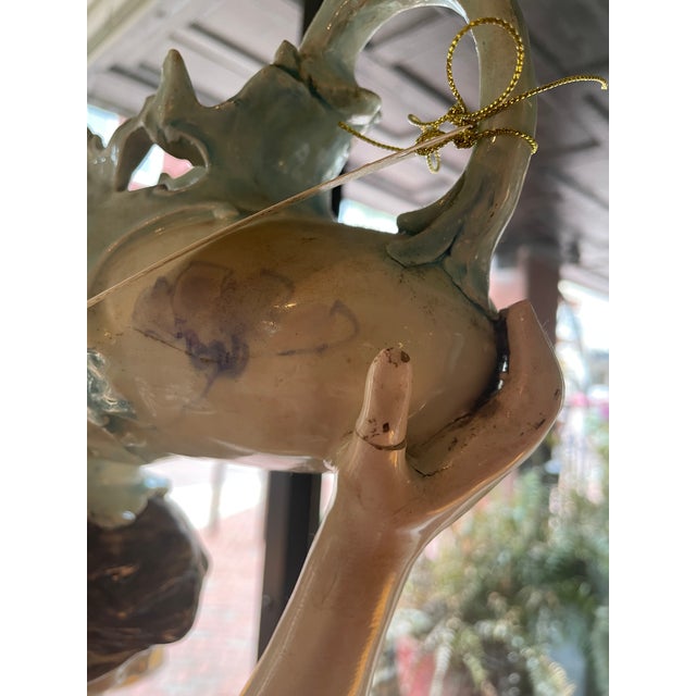 1930s 1930s Large Porcelain Figural From Naples, Italy Titled l'Ete (Summer) For Sale - Image 5 of 9