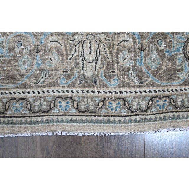 1970s Vintage Persian Handmade Wool Cotton Light Brown Area Rug For Sale - Image 10 of 11