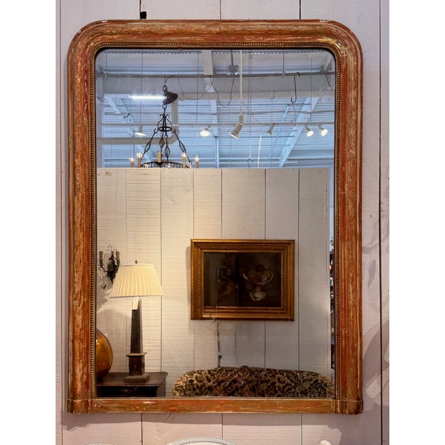 Wood Louis Philippe Giltwood Mirror With Beaded Inner Slip For Sale - Image 7 of 10