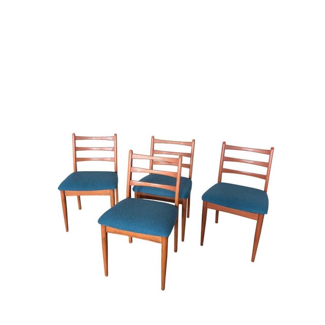 1960s Mid-Century Ladder-Back Dining Chairs in Teak Frames from Schreiber, 1960s, Set of 6 For Sale - Image 5 of 9