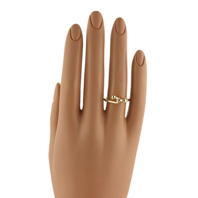 Mid 20th Century Tiffany & Co. 18k Yellow Gold Double Hook Band Ring Size 5 For Sale In Miami - Image 6 of 6