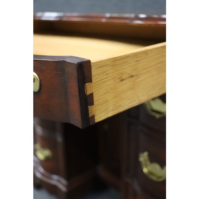 Wood Henkel Harris Thomas Jefferson Monticello Mahogany Blockfront Kneehole Desk For Sale - Image 7 of 16