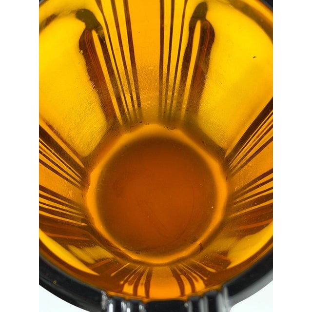 Glass Bohemian Art Deco Amber Glass Vase, 1920s-1930s For Sale - Image 7 of 10
