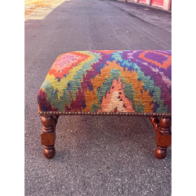 Mid 20th Century Mid 20th Century Kilim Ottoman For Sale - Image 5 of 17