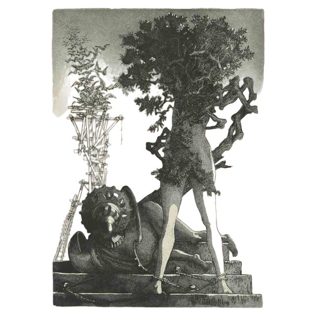 Leo Guida, Woman-Tree, Etching, 1970s For Sale