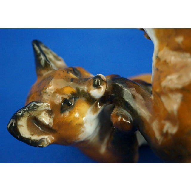 Vintage Hard Porcelain Fox Cubs Figurine by Fritz Heidenreich for Rosenthal, 1930s For Sale - Image 15 of 18