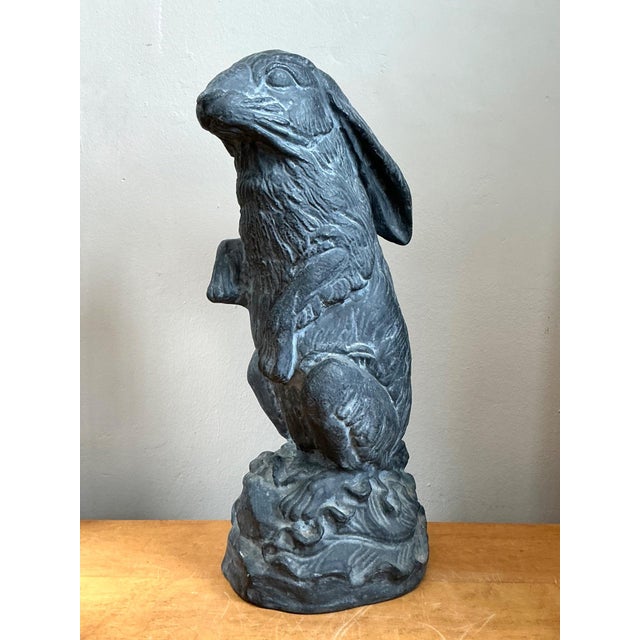 Vintage Cast Ecoplaster Rabbit Sculpture For Sale - Image 11 of 15