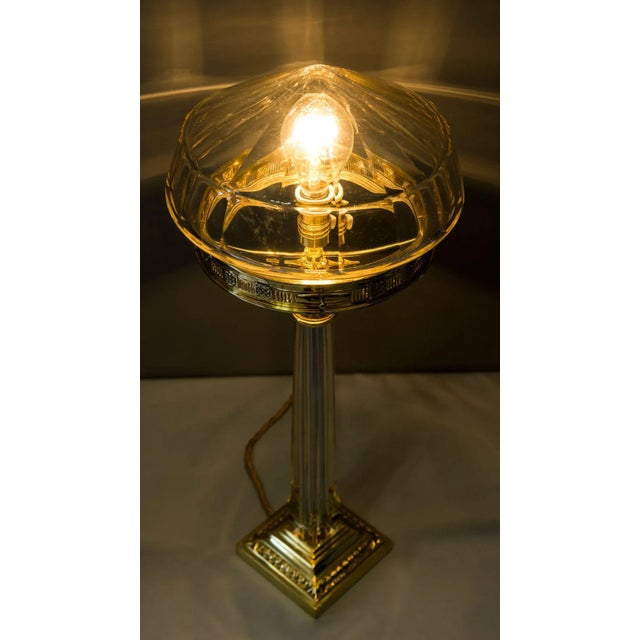 Large Jugendstil Austrian Cut Glass Table Lamp, 1900s For Sale - Image 4 of 13