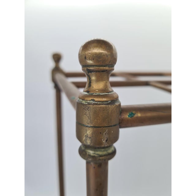 19th Century Victorian Umbrella Stand in Brass and Cast Iron, England, 1870s For Sale - Image 5 of 13