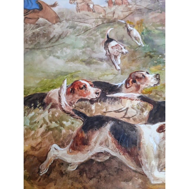 Original Thomas Blinks Watercolor Equestrian Horse Hunt Dogs Painting For Sale - Image 17 of 18