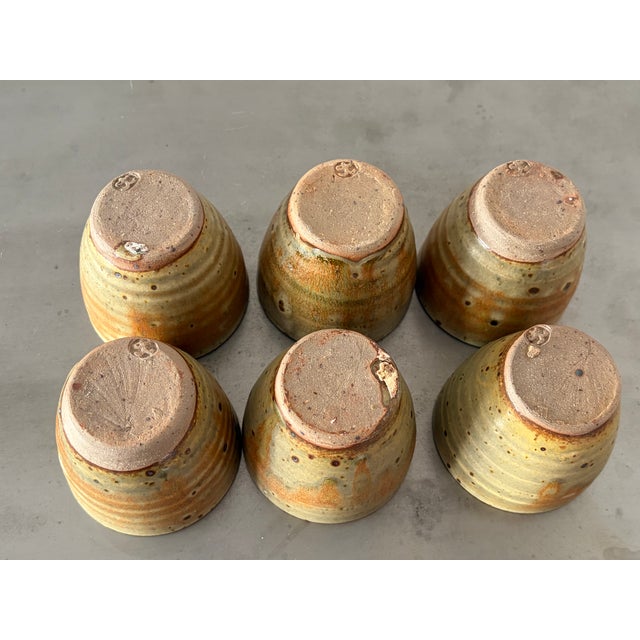 Pyrite Stoneware Cup Set by Gustave Tiffoche, France, 1970s, Set of 6 For Sale - Image 16 of 18