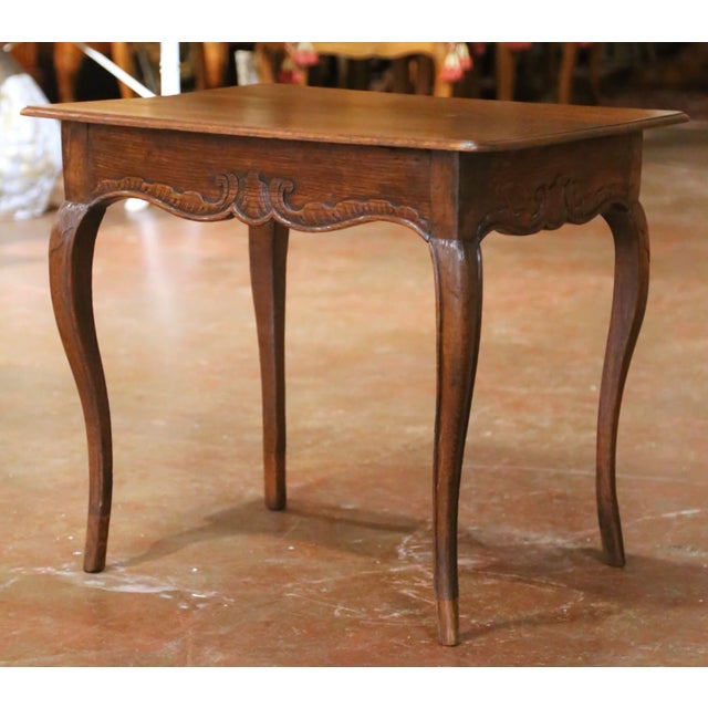 Late 19th Century 19th Century French Louis XV Carved Oak Side Table For Sale - Image 5 of 9