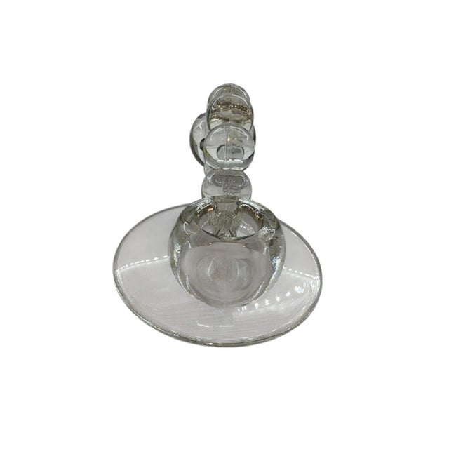 Mid 20th Century Mid 20th Century Wj Hughes Glass Candlewick Candlestick Holder For Sale - Image 5 of 9