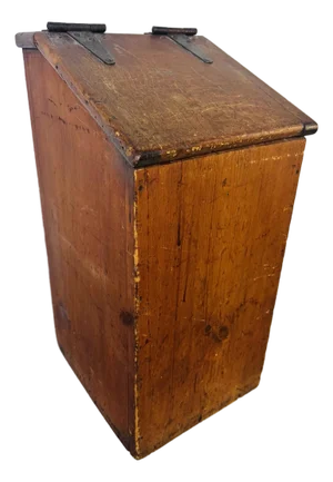 Antique Slant Top Wooden Storage Box