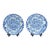 Pair of Chinese Scalloped Blue and White Large Plates or Chargers, Circa 1900 For Sale