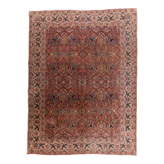 Antique Persian Isfahan Rug 9'0" X 12'0" For Sale