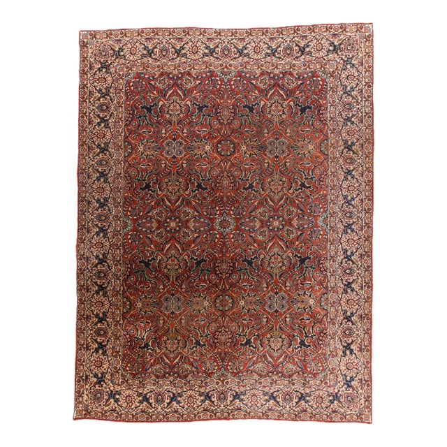 Antique Persian Isfahan Rug 9'0" X 12'0" For Sale