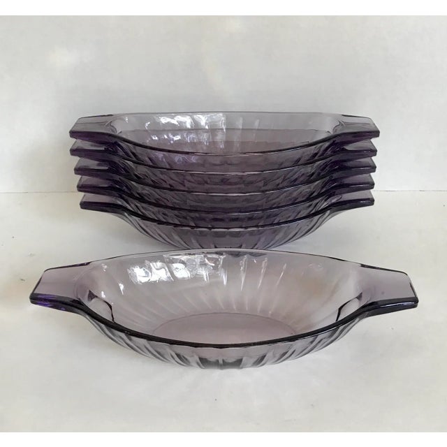 Contemporary Mid 20th Century Purple Faceted Glass Dishes - Set of 6 For Sale - Image 3 of 3