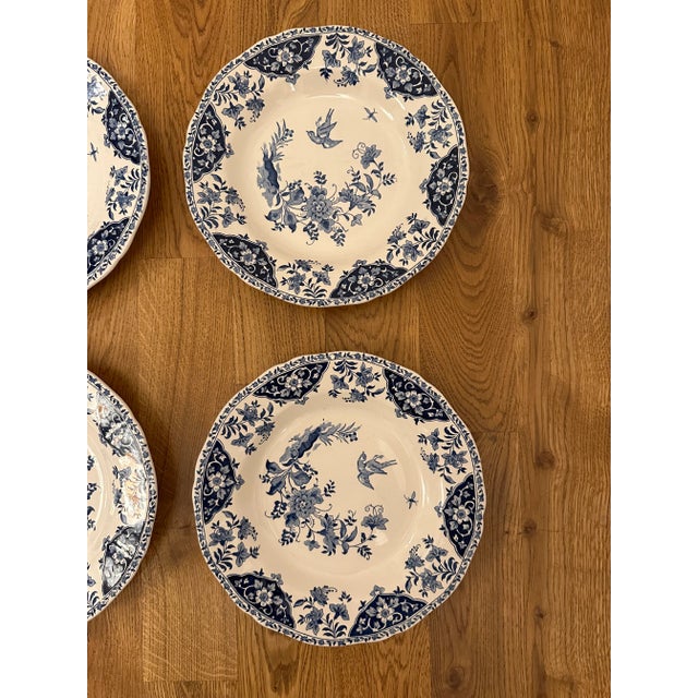 Dinnerware Set of 6 Deep Plates Decor Blue Delft by Gien. France For Sale - Image 11 of 11