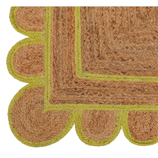 Margarita Scallop Jute Hand Made Bohemian Rug 4x6 Ft. For Sale - Image 4 of 12