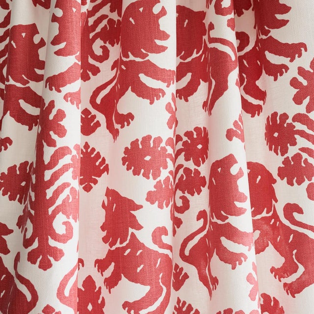 Schumacher Sample - Schumacher Regalia Fabric in Red For Sale - Image 4 of 4