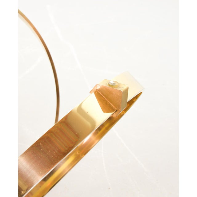 Round Brass Coffee Table with Smoked Glass Top by Knut Hesterberg for Ronald Schmitt. Germany, 1970s For Sale - Image 14 of 17