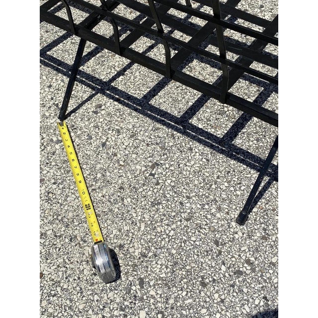 Black Vintage Mid Century Modern Black Wrought Iron Arthur Umanoff Style Sofa For Sale - Image 8 of 9