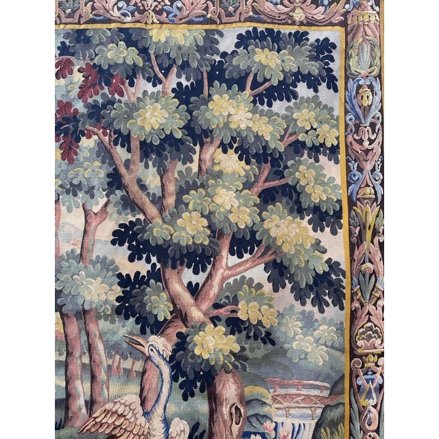 French French Verdure Tapestry With Bird For Sale - Image 3 of 9