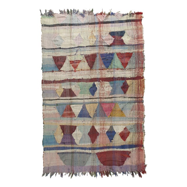 Vintage Berber Boucherouite Rug For Sale