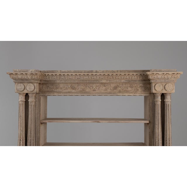 Traditional 1910s Belgian Renaissance Revival Oak Cupboard With Carved Columns For Sale - Image 3 of 18