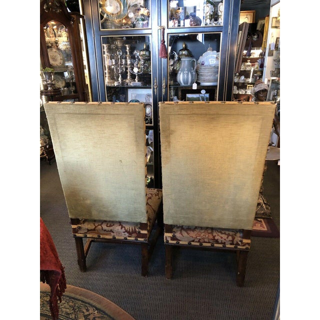 Arts & Crafts Early 18th Century Fireside Chairs Arts & Crafts Upholstery - a Pair For Sale - Image 3 of 10
