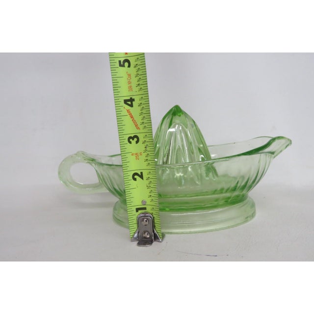 Green Uranium Vaseline Depression Glass Juicer Reamer Citrus Serving Dish 4919b For Sale - Image 11 of 15