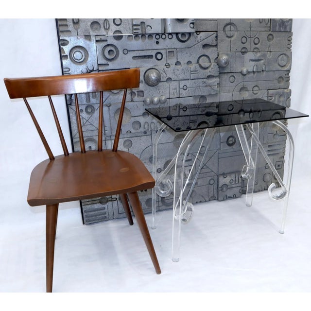 Bent Lucite Legs Black Smoked Glass Top Side End Table For Sale - Image 11 of 13