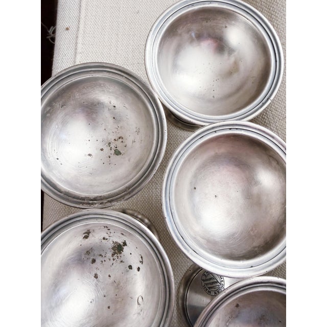 Set of 6 1930 Silver Ice Cream Dishes From American Mail Line Steamship For Sale In New York - Image 6 of 10