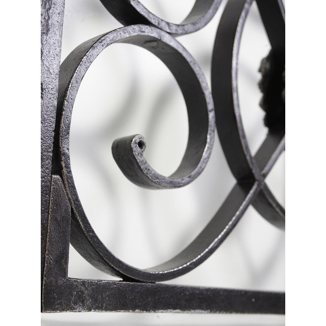Black Antique Iron Wrought Double Doors, 1880s For Sale - Image 8 of 14