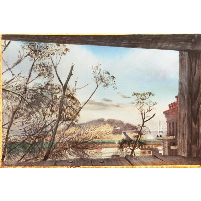 Baby Blue 'View of Yerba Buena From Telegraph Hill, San Francisco' by Carl Niederer, 1965 For Sale - Image 8 of 11