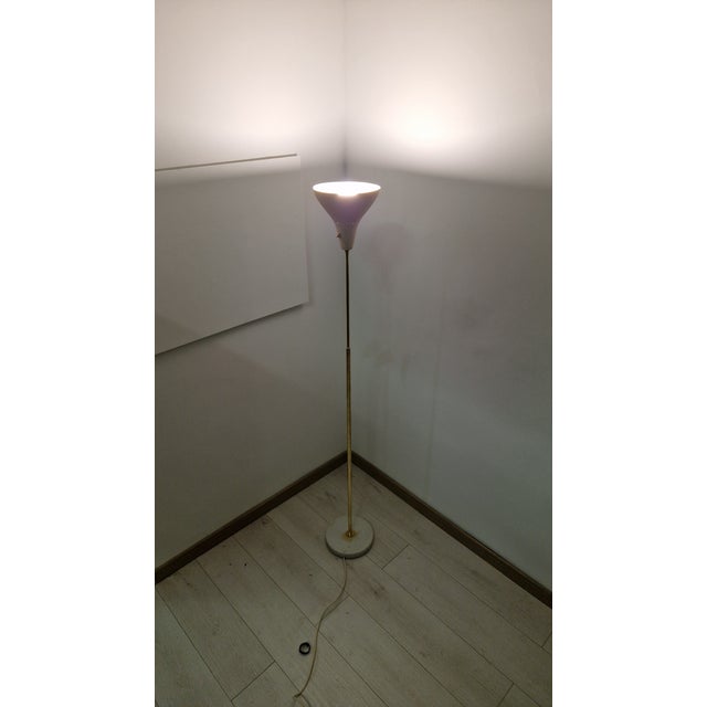 Model 340 Floor Lamp in Brass, Aluminum, and Marble by Giuseppe Ostuni for Oluce, 1952 For Sale - Image 11 of 13