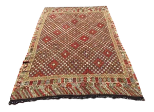 Vintage Turkish Kilim Rug - 83" X 126"