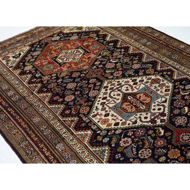 Antique Khamseh Tribal Rug 5'8'' x 9'3'' For Sale - Image 9 of 11