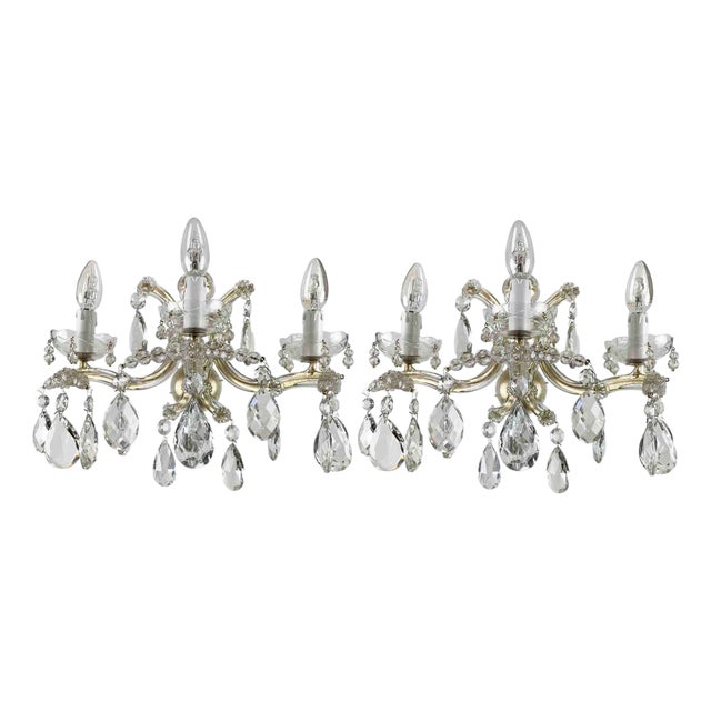 Maria Teresa Crystal Wall Lights, 1950, Set of 2 For Sale