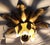 Flat Florentine Ceiling Lamp with Gold-Bronze Metal Frame, 1980s For Sale - Image 3 of 8