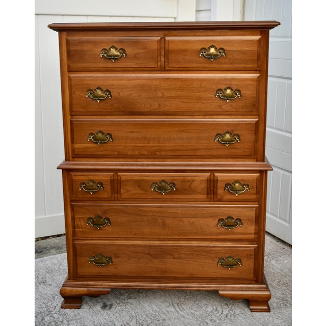 Vintage Taylor-Jamestown Solid Cherry Traditional Style Chest on Chest For Sale - Image 4 of 13