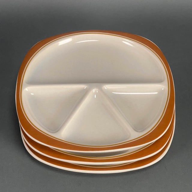 Rosenthal Vintage 1970s Rosenthal Studio Line Divided 4 Section Dinner Plates - Set of 3 For Sale - Image 4 of 13