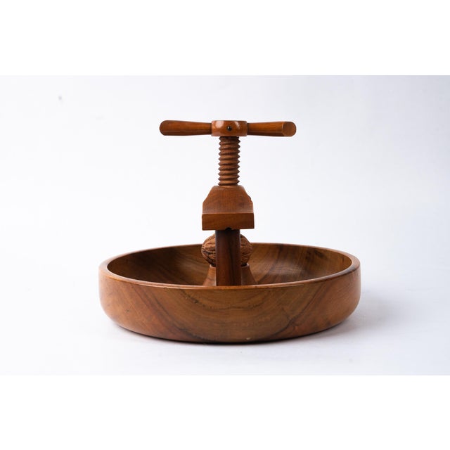 Brown Vintage Nutwood Nutcracker with Bowl, 1950s For Sale - Image 8 of 16